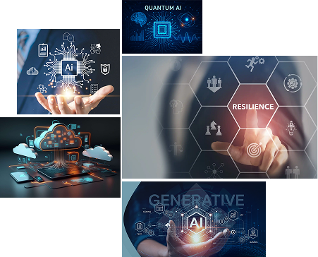 AI technologies digital collage